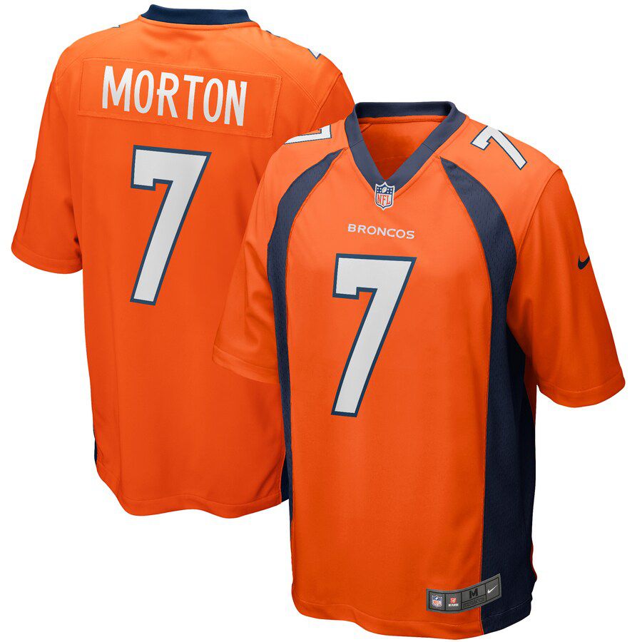 Men Denver Broncos #7 Craig Morton Nike Orange Game Retired Player NFL Jersey